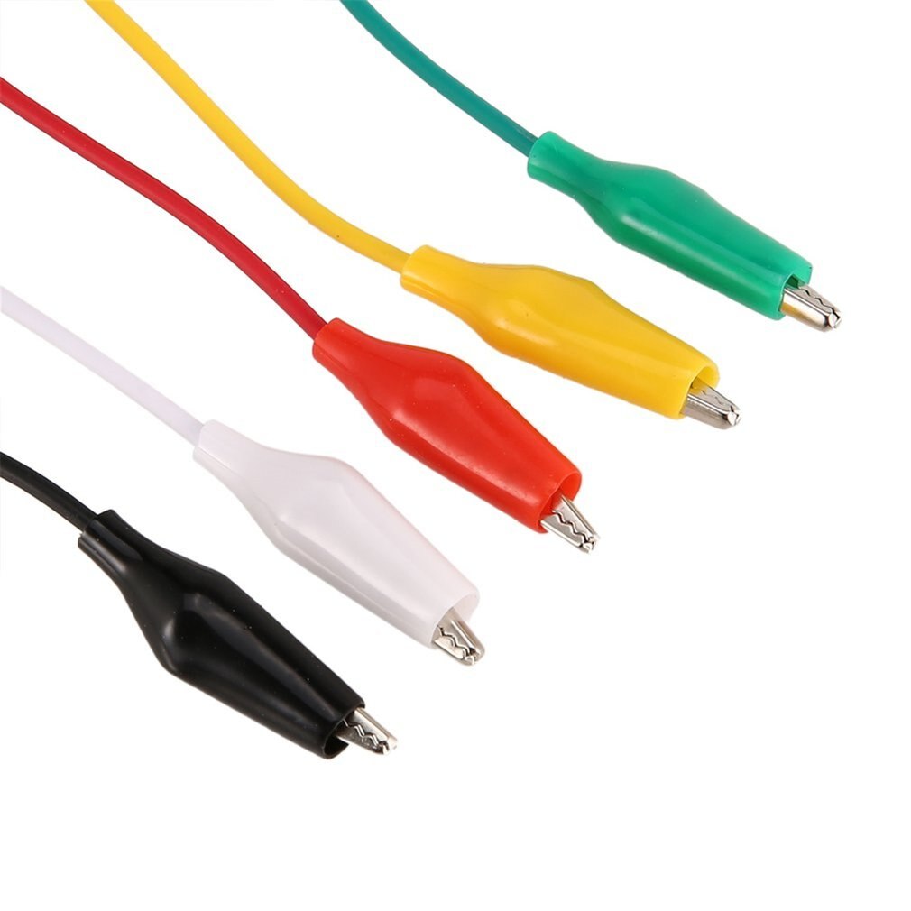 10 Stks/partij Kleine Kleurrijke Krokodil Klem Test Lijn 50Cm Dubbele Kop Onderhoud Traverse Krokodil Kabel Alligator Jumper Draad