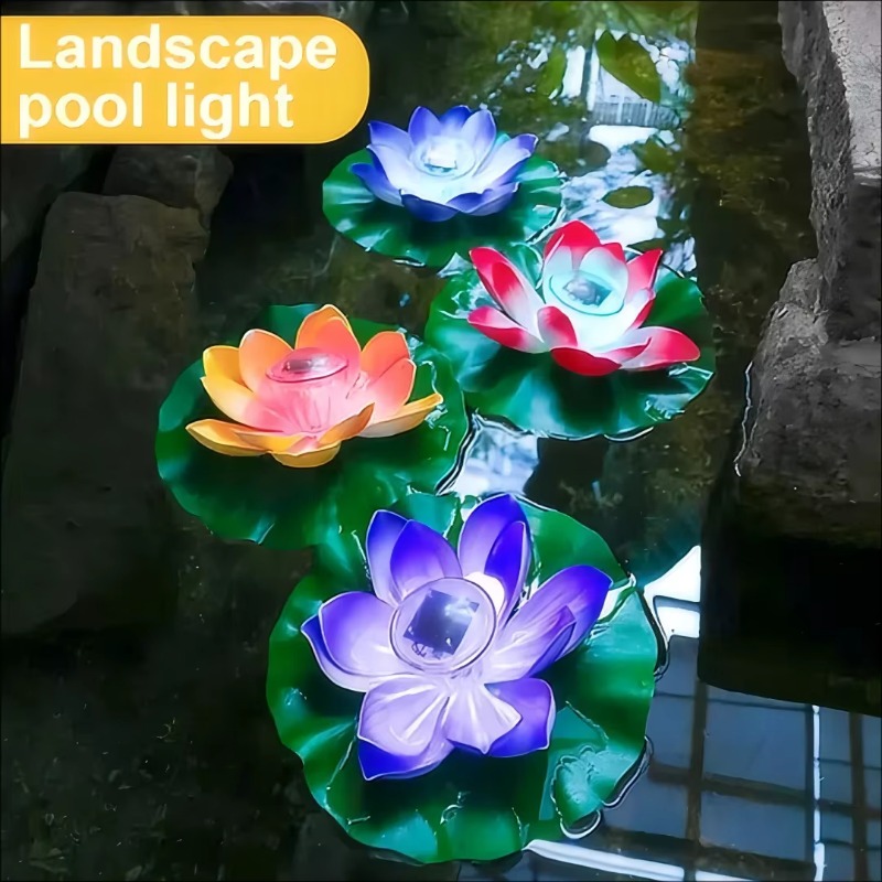 Solar Schwimmende Lotus Licht Wasserdichte LED Nachtlicht Festliche Wunsch Lampe Für Teich Pool Garten Aquarium Dekoration Lieferungen