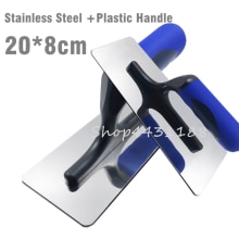 20*8cm Stainless Steel with Blue Plastic Handle Concrete Finishing Float Trowel for Construction Cleaning Tool