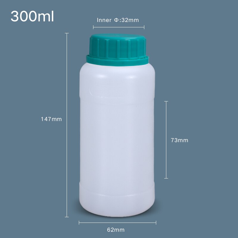 1PCS Empty Round Plastic Bottle with Lid Food Grade Storage Container Good Sealing Lotion Liquid Containers: 300ML Translucent