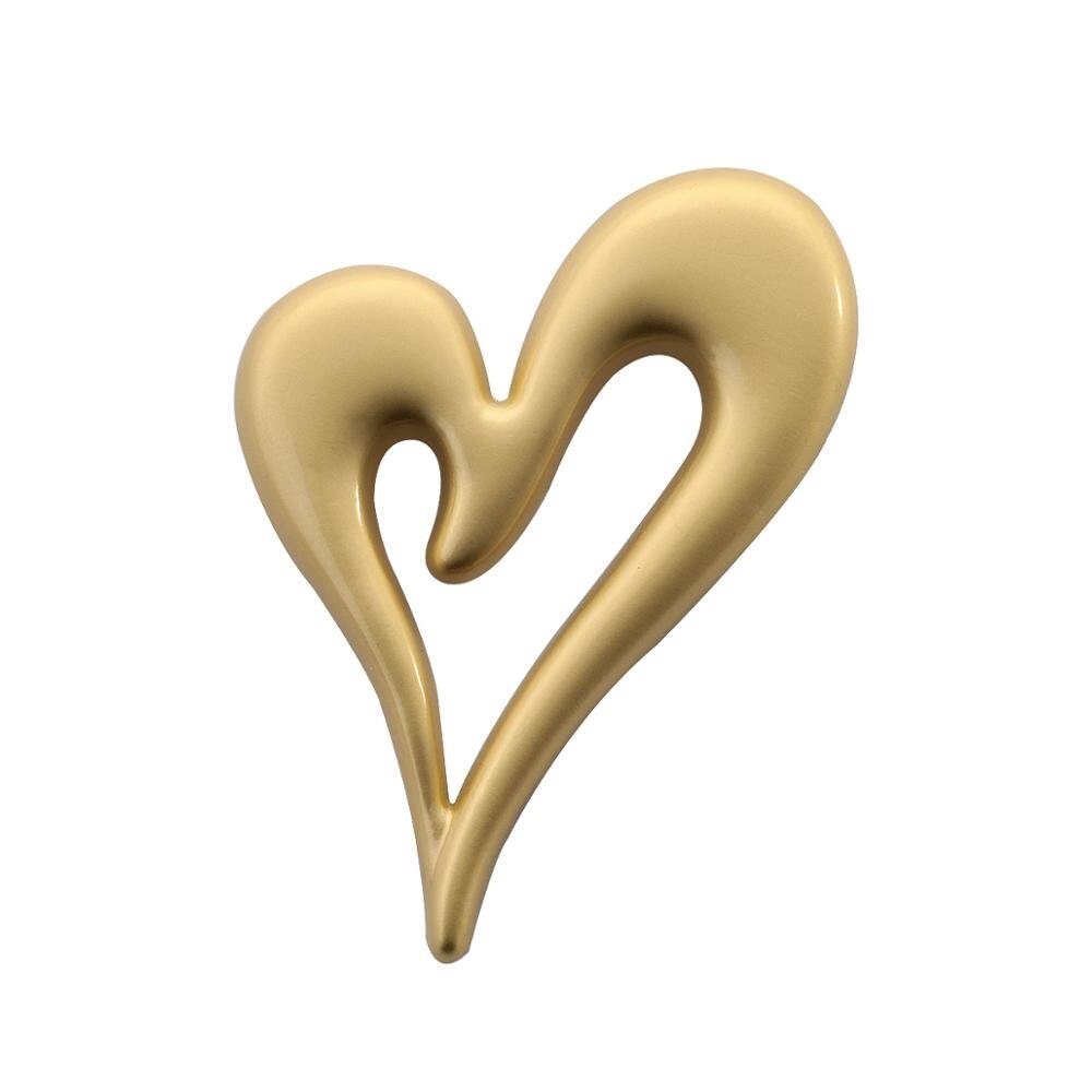 AENSOA Hollow Heart Pins Brooches for Men Women Unisex Brooch Pins Wedding Jewelry Brooch Christmas Year: Matte Gold Color