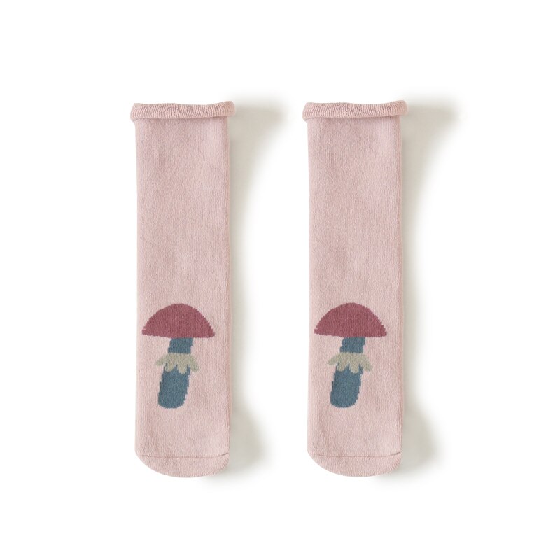 Toddle Baby Cute Stockings Simple Cartoon Image Cute Pure Cotton Warm Comfortable Clean Baby Stockings: Pink