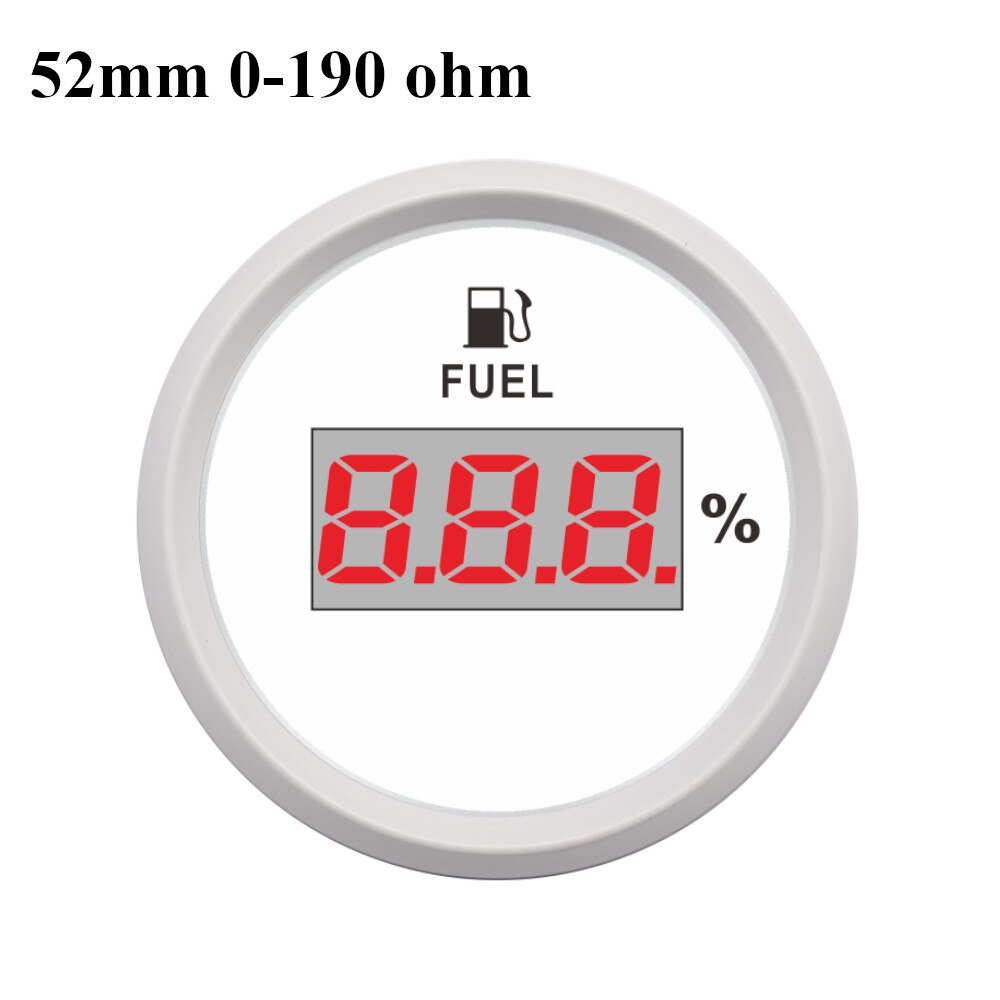 2''52mm Lcd Display Digitale Brandstofmeter Meter 240 ~ 33ohm /0 ~ 190ohm Olie Meter Indicator Met Rode backlight Voor Auto Boot 9-32V: WW 0-190ohm