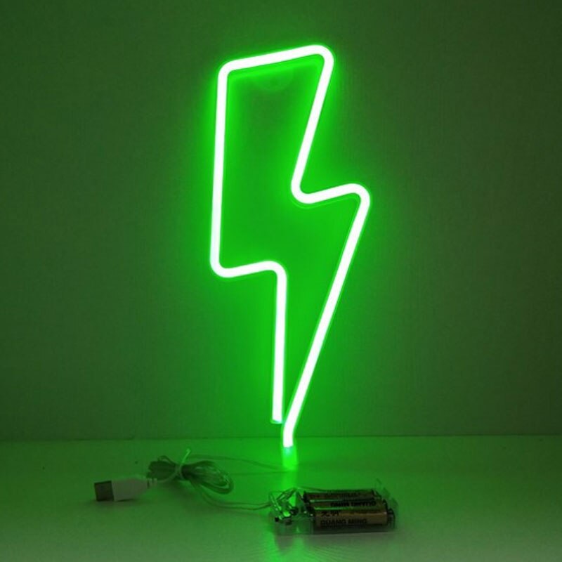 Kleurrijke Neon Licht Led Lightning Neon Sign Usb Thuis Neon Letters Verlichting Voor Kamer Party Bruiloft Decoratie Xmas Neon lamp: Lighting Green