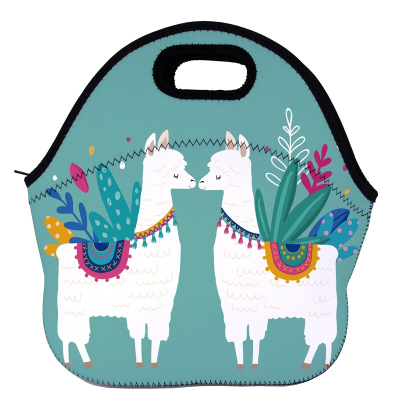 Jom tokoy alpaca termisk isoleret print madposer til kvinder børn termopose madpakke mad picnic tasker tote håndtasker