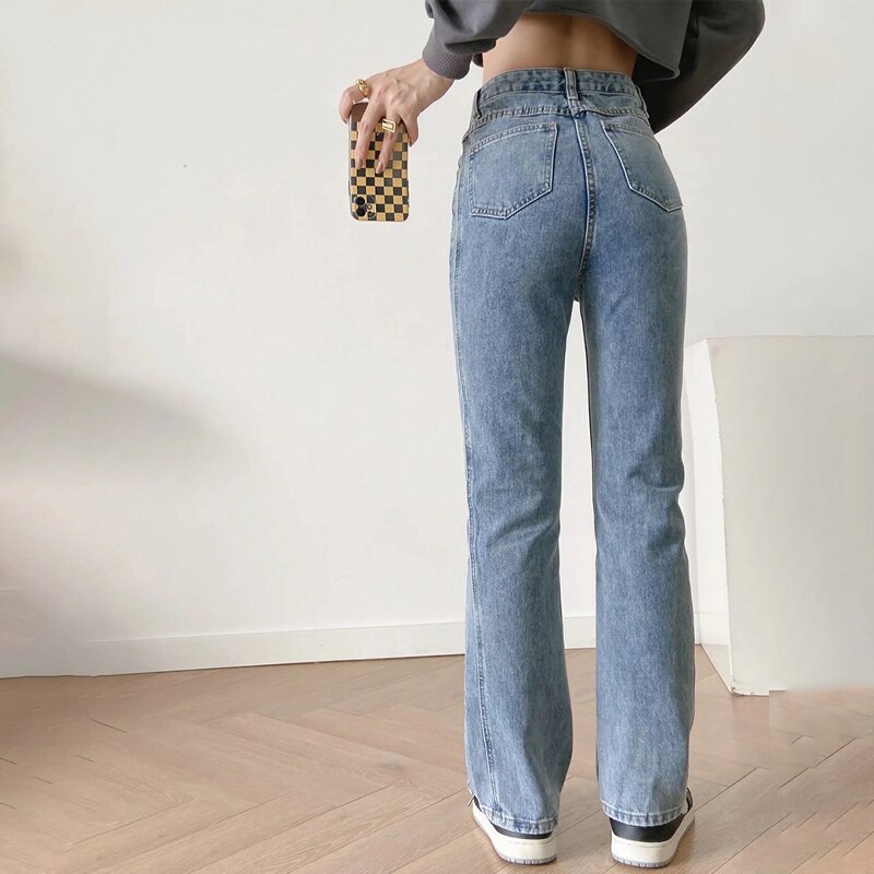GOPLUS-Pantalones vaqueros De pierna recta para Mujer, Jeans desgastados De estilo urbano Vintage, Broek, Invierno
