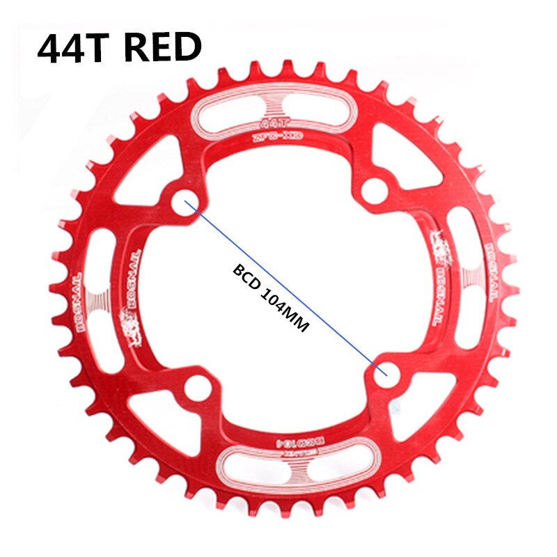 104 bcd 40/42/44/50/52t mountainbike kettingblad mtb crankstel aluminium smal breed kettingblad: 44t rode