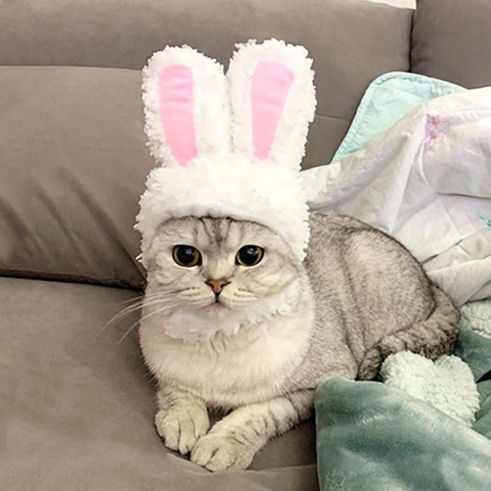 Funny Easter Cute Plush Costume Easter Cap Bunny Headdress Rabbit Hat With Ears For Cats And Small Dogs Hat Pet Products