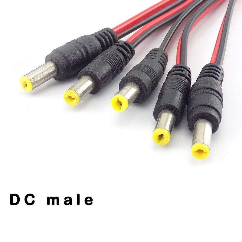 Conectores hembra DC macho Cable de alimentación Cable para cámara de vídeo CCTV seguridad 12v extensión Cable adaptador 2,1*5,5mm
