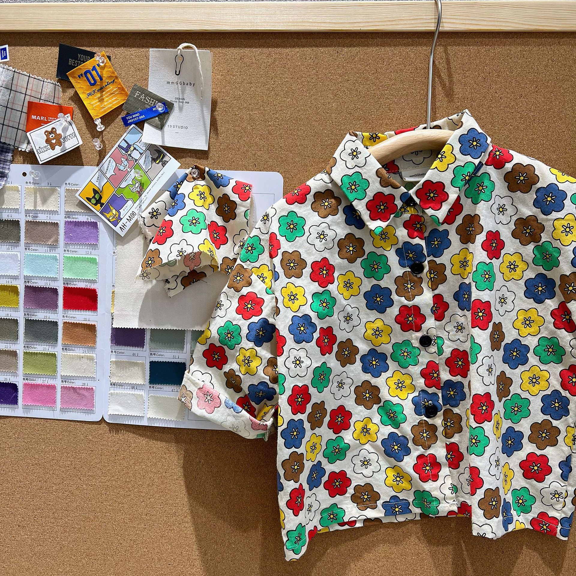 9890B abbigliamento per bambini camicia da ragazzo primavera autunno 2022 nuova giacca da camicia da ragazza coreana a maniche lunghe 2-9 anni camicette da bambino