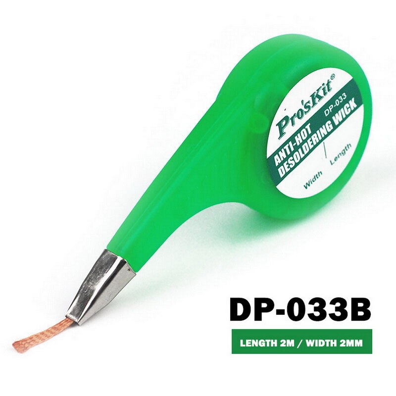 1 st avlödnings veke fläta löd vek remover sugare med tumhjul dispenser löd remover vakuum suger avlödning: 2.0 mm