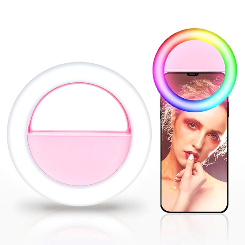 Draagbare Flash Ring Leds Camera Lichtgevende Ring Clip Licht Universele Selfie Lamp Mobiele Telefoon Lens