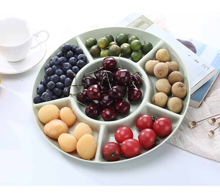 1PC 28.5CM Fruit Plastic Plates For Food Family Dessert Dish Snack Dish Party Home Maintenance Tray Plate Petisco OK 0810