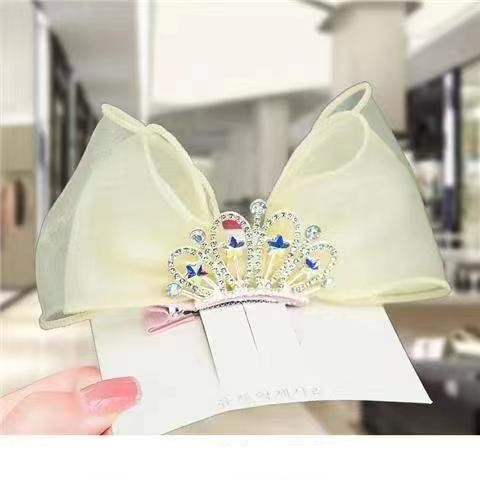 Lazos para el cabello de arcoíris Pastel, pinzas para el cabello con corona de princesa de Color degradado, horquilla con lazo de pie, pasador para niños, accesorios coreanos para el cabello: Gris