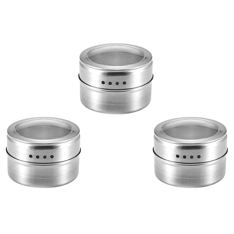 12Pcs Netic Kruidkruik Set Rvs Spice Blikken Spice Opslag Container Peper Kruiden Sprays Gereedschap Spice J