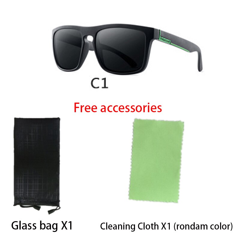 Gepolariseerde Zonnebril Mannen Mode Ogen Beschermen Zonnebril Met Accessoires Unisex rijden bril oculos de sol UV400: C1