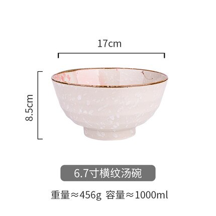 Kirsebærblomster i japansk stil håndmalet service fad tallerken ramen skål salat tallerken køkkenudstyr: -en