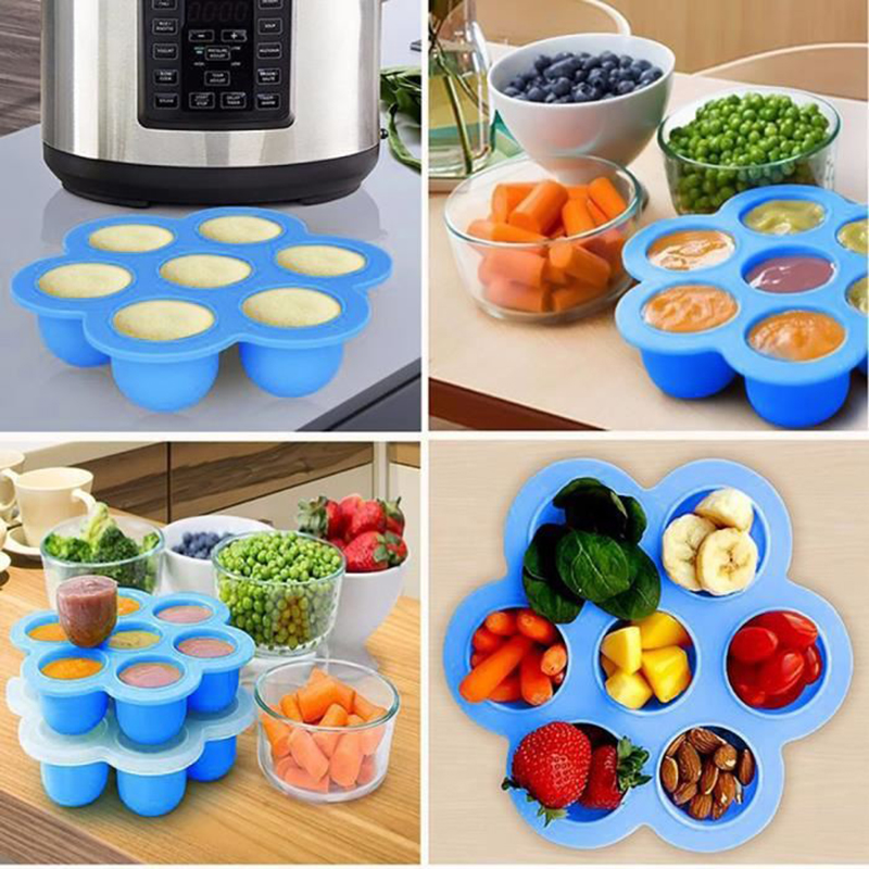 Silicone Egg Bite Mold Baby Food Storage Container Fruit Ice Cube Ice Cream Maker Kitchen Instant Pot Accessories Muffin 1pcs