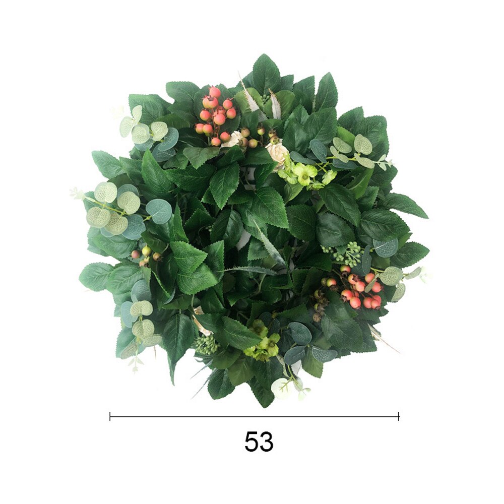 35cm kunstige grønne blader kransdør hengende veggvindu bryllupsfest jul dekor dekorative blomster dekorasjoner: F