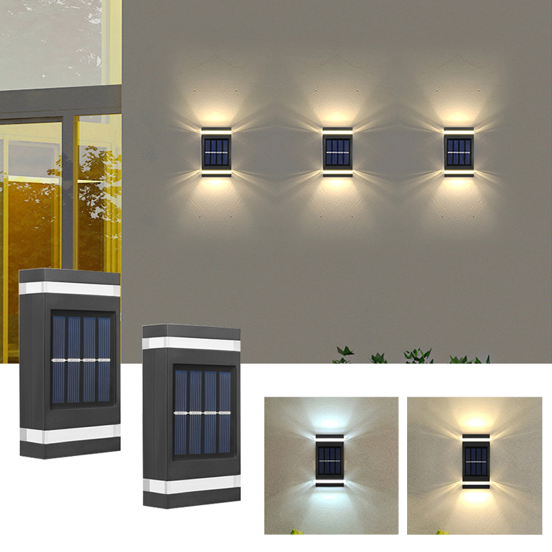 Kinkiet solarny Zewnętrzne wodoodporne oświetlenie zasilane energią słoneczną w górę/w dół do ogrodu Podwórko Dekoracja zewnętrzna domu IP65 Solar Path Light