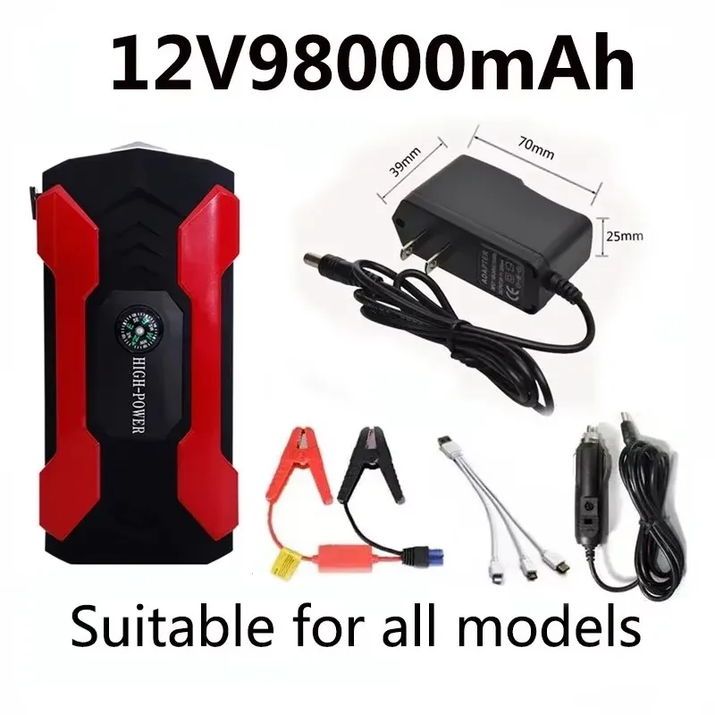 Bil jump starter start enhed batteri power bank 12 v 98000 mah jumpstarter auto buster nødforstærker bil oplader start start