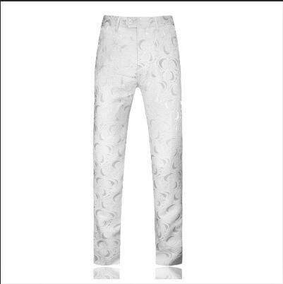 Mænd kjole bukser jacquard stof bukser mænd stor størrelse s  - 5xl hvide og sorte bukser: Hvid / M