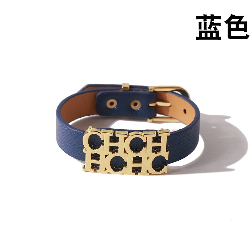 Pu læder hud bogstav charms navn armbånd mix farve diy smykker tilbehør