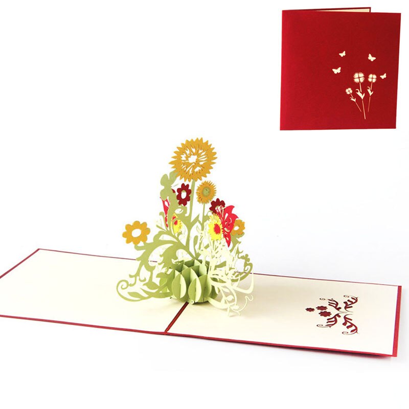 Tarjetas de Felicitación emergentes en 3D DÍA DE LA Madre de cumpleaños de girasol gracias postal de navideño: Default Title