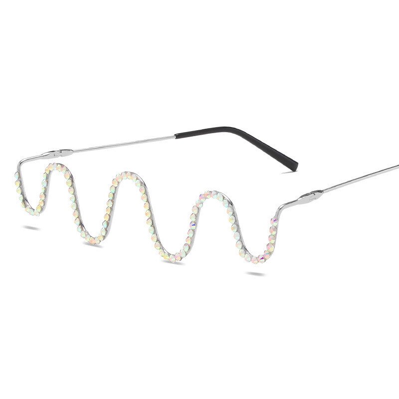 Leonlion Retro Bril Frame Vrouwen Luxe Brillen Frame Vrouwen/Mannen Grappige Brillen Voor Vrouwen Vintage Oculos De sol: SilverDiamond