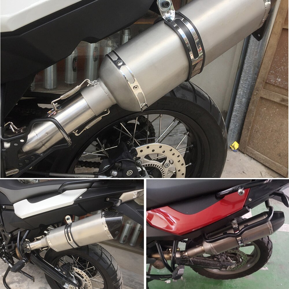 Zsdtrp Motorfiets Midden Sectie Rvs Uitlaatpijp + Midden Pijp Set Uitlaat Systeem Voor Bmw F650GS F700GS F800GS