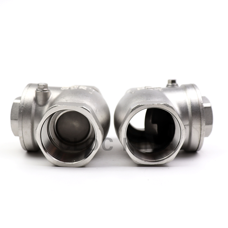 Válvula antirretorno horizontal de boca de alambre de acero inoxidable DN15-DN50, válvula de retención oscilante de rosca hembra de acero inoxidable 1/2 de 304 &quot; - 2&quot;