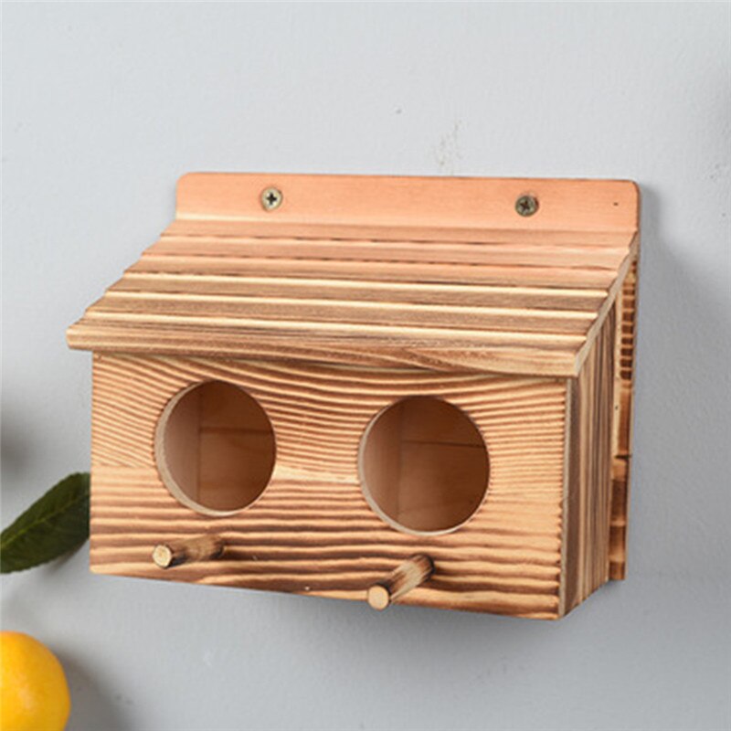 Houten Mini Vogelnest Handgemaakte Milieubescherming Vogelnest Kooi Outdoor Vogelhuisje Tuin Ambachten Ornamenten