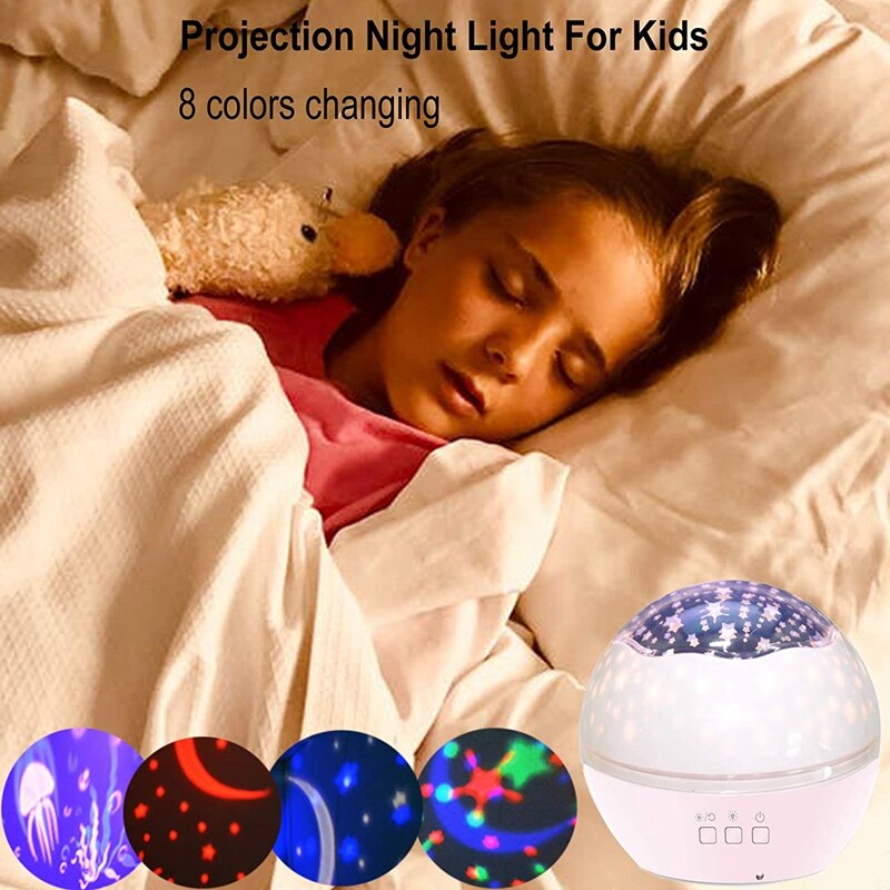 Night Light Children'S Ocean Projection Light 360° , for Baby Bedroom