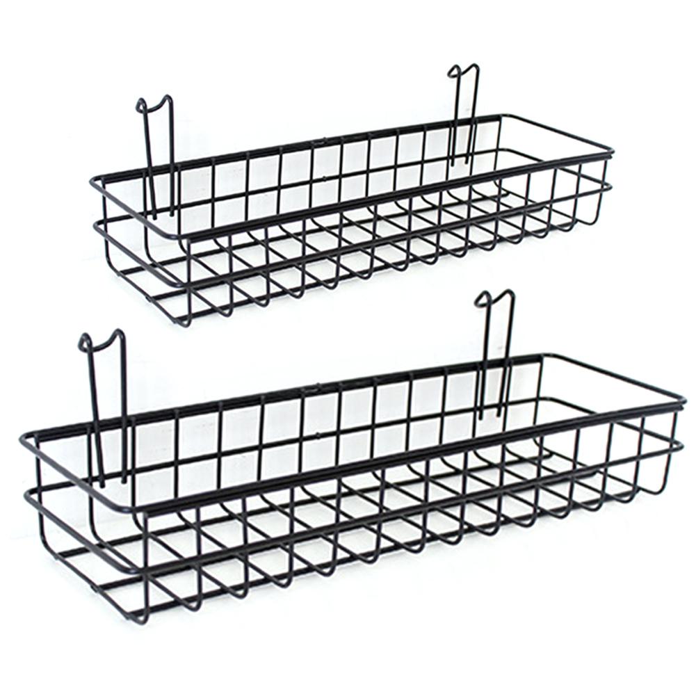 Cesta de almacenamiento colgante de rejilla de hierro para maquillaje, maceta, organizador, soporte de pared, cesta de exhibición para decoración de dormitorio