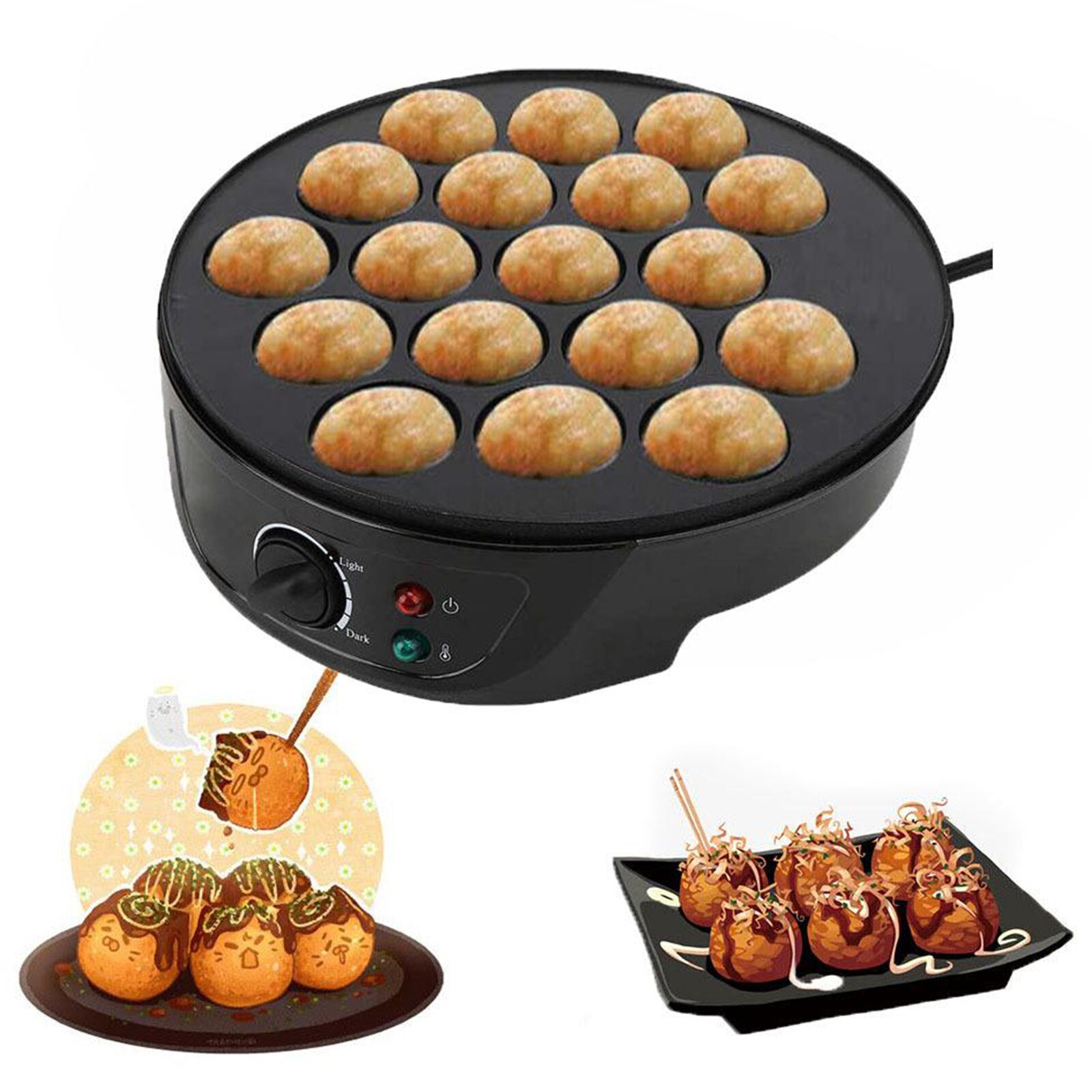 750W 18 Holes Takoyaki Baking Machine Household Electric Takoyaki Maker Meat Octopus Balls Grill Pan Cake Pops