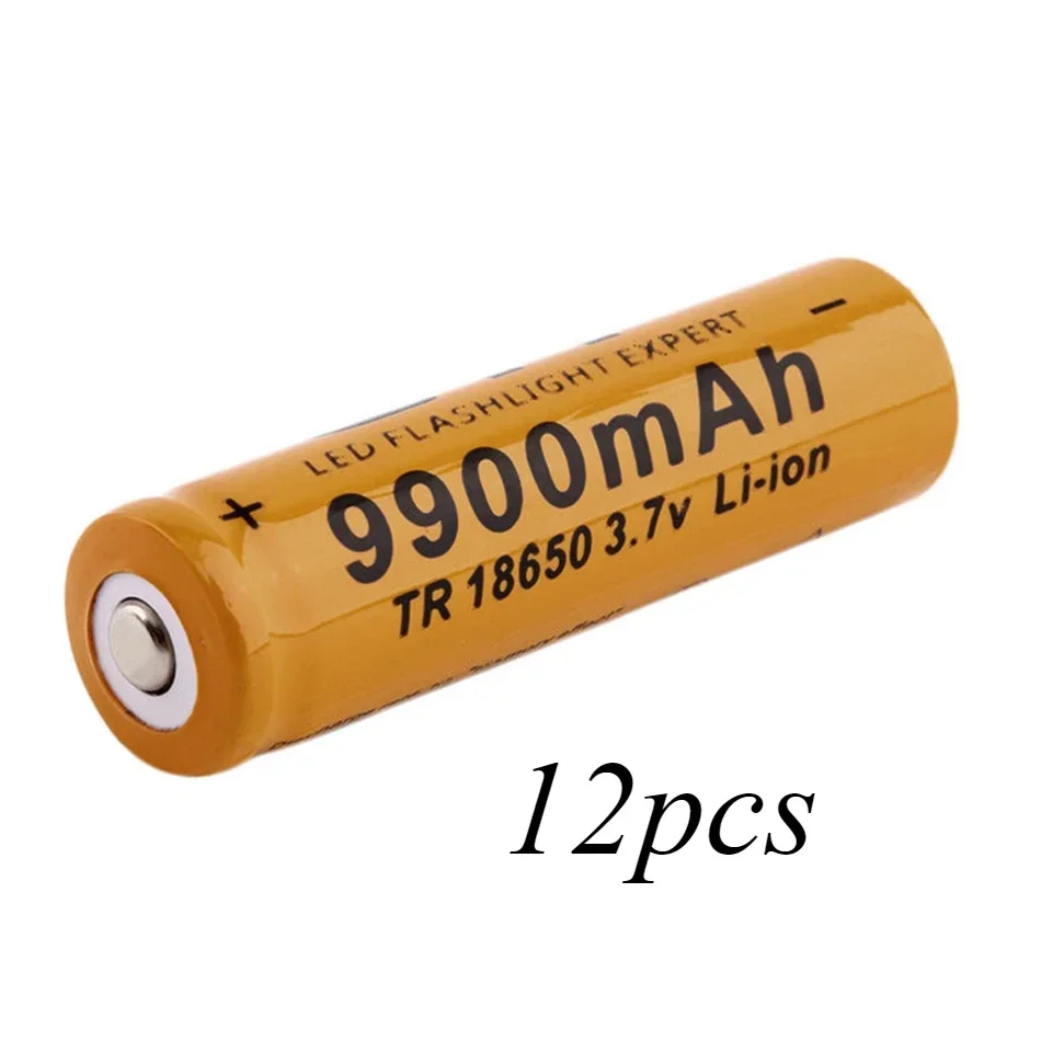 18650 Battery 9900mAh 3.7V 18650 Li-ion Batteries Rechargeable Battery for Flashlight Torch: Yellow