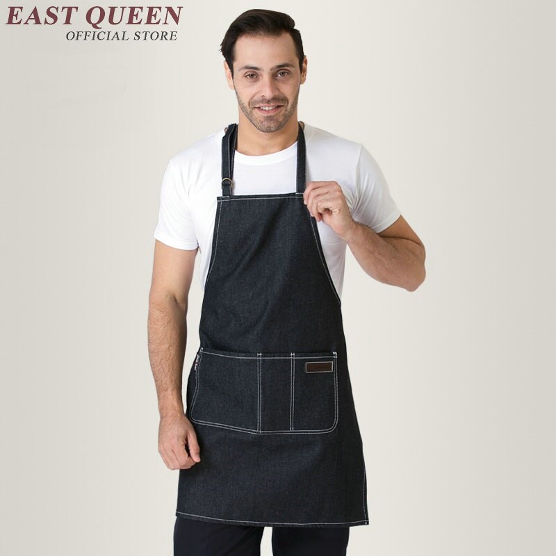 Denim work aprons men women denim apron smile cute kitchen aprons aprons for woman kitchen clothing AA795: 3