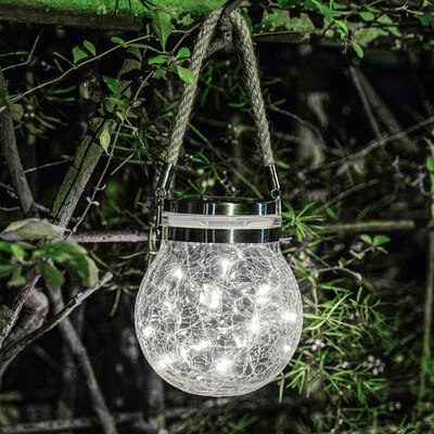 20 Led Outdoor Solar Jar Lamp Light String Wishing Glazen Fles Licht Tuin Verlichting Voor Feest Bruiloft Kerst Jaar: WHITE