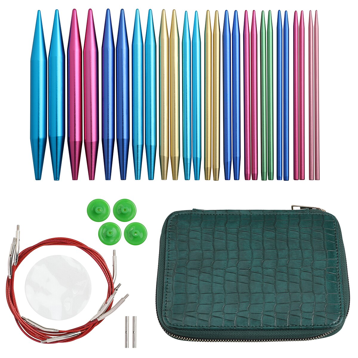 Circular Knitting Needles Set 26pcs Interchangeable Crochet Needles for Crochet Yarn Knitting Accessories Kit for Beginners: Style E