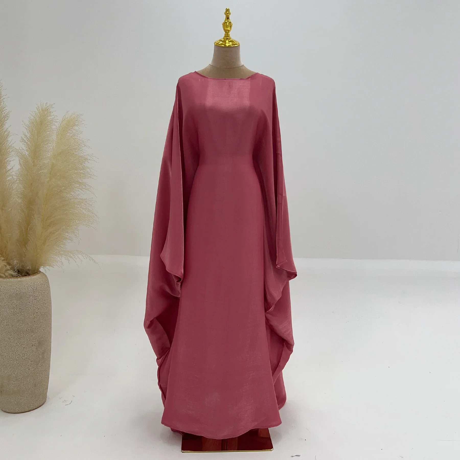Abaya de mariposa con cinturón interior, vestido largo de musulmán, Abayas para mujer, ropa islámica de Turquía de Dubái, caftán Eid de Ramadán: M / Gris