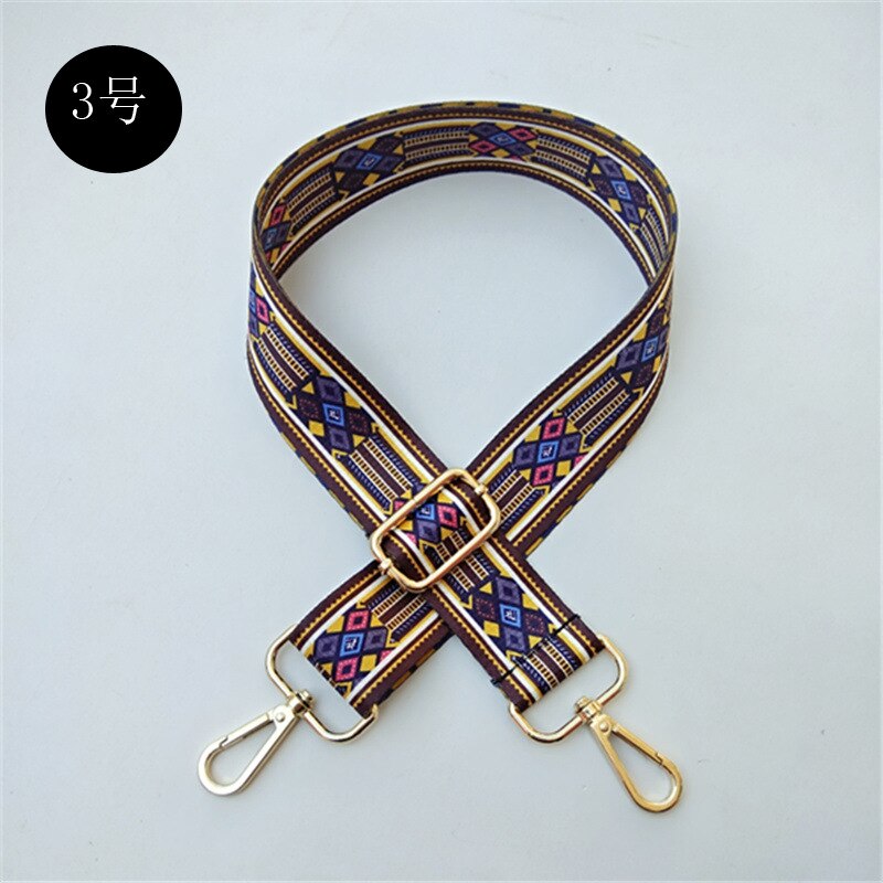 Bloem Zak Accessoires Tas Riem Vrouwen Goud Zilver Riem Handgrepen Ornament Handtassen Schouder Cross Body Messenger Riem Etnische: 03 Gun black