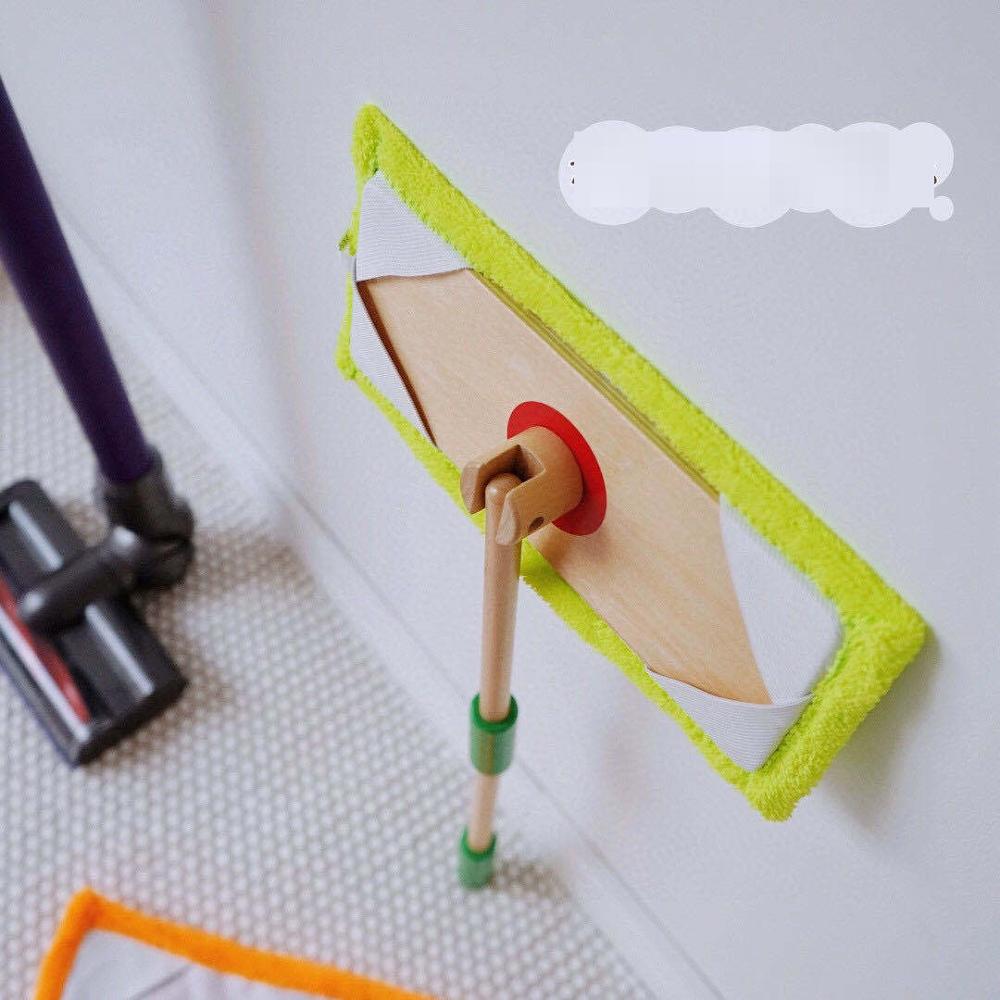 Children Wooden Mop Toy Kitchen Living Room Room Cleaning And Sanitation Mop Simulation Mop Baby Tool Set toy Role Playing