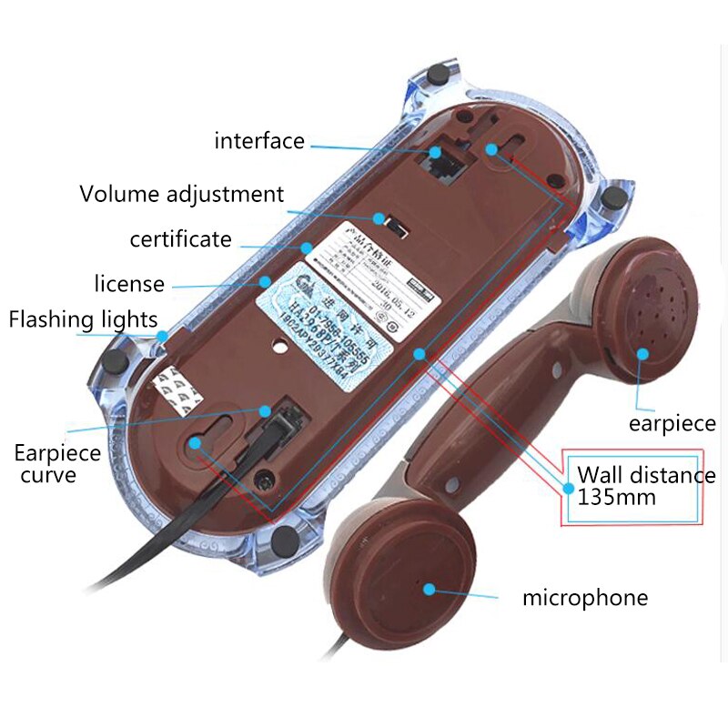 Retro Phone Vintage phone Antique Telephones Hanging Phone Mini Telephone Wall Mounted Backlight Fixe Telefonos De Casa