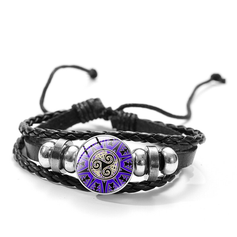 Nowa moda Teen Wolf Triskele bransoletka Steampunk Triskelion Allison Argent szklana kopuła ręcznie skórzane bransoletki bransoletki: Style 3