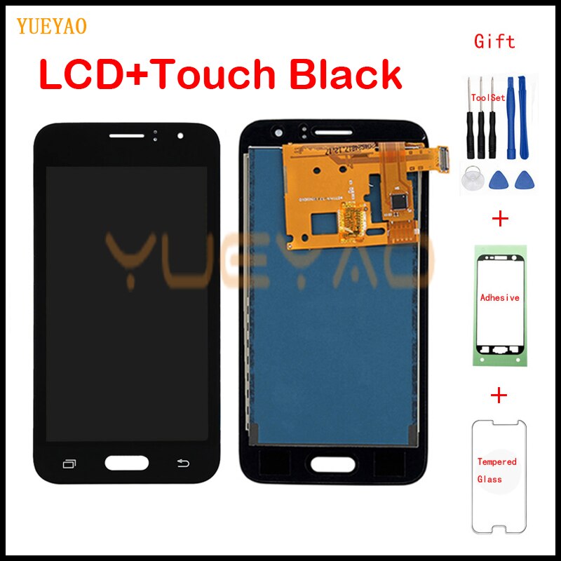 Adjust Brightness LCD For Samsung Galaxy J1 J120 J120F J120M J120H J120FN LCD Display Touch Screen Digitizer Assembly: Black WithGift