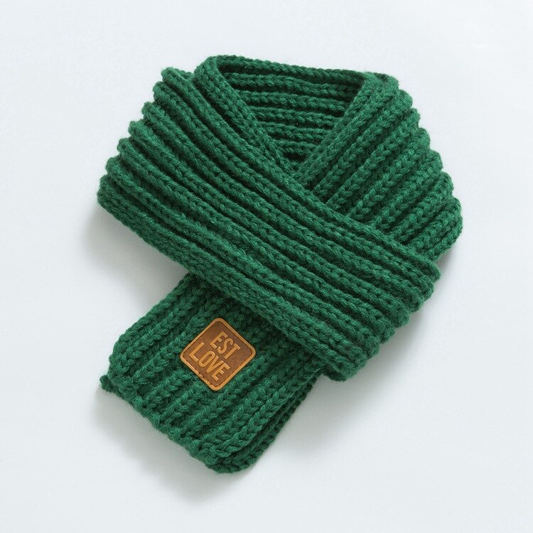 Pañuelos para niños, bufanda de cuello para bebés y niñas, bufanda suave Lisa para cuello, anillo de cuello elástico, bufanda para bebés, Invierno: Verde