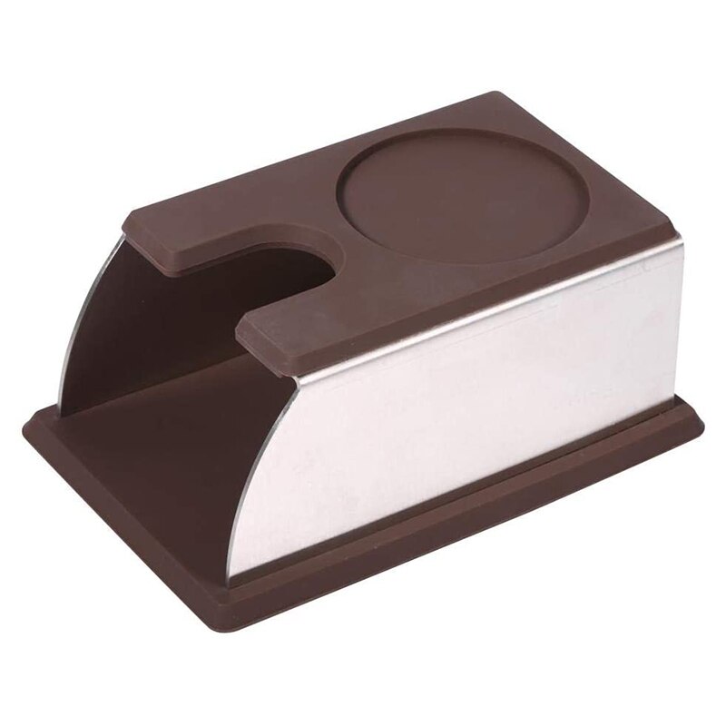 Upors praktisk kaffestamper stativ rustfritt stål kaffestamperholder gjenbrukbar silikon tamping matt durabl kaffetrakter verktøy: Kaffe