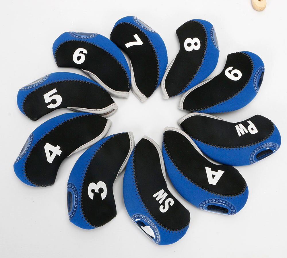 head covers golf irons club 10pcs/lot Neoprene fit all golf club irons: blue