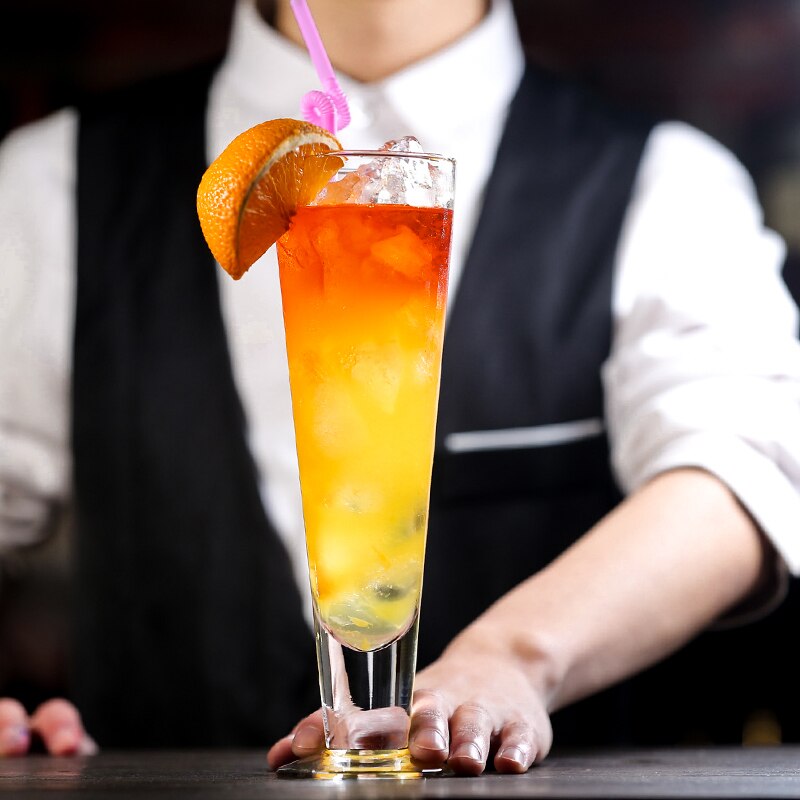 Copas de cóctel con forma de caña alta, para restaurante, batidos, zumo de fruta, salón de vidrio, Bar, cerveza