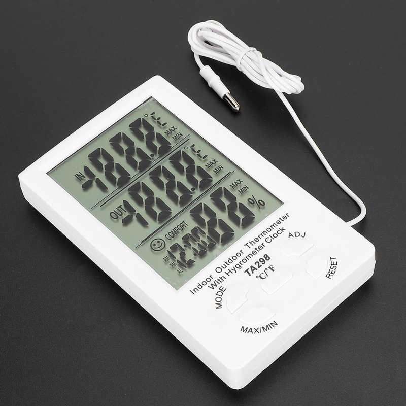 Electronic Temperature Humidity Meter Hygrometer Thermometer With Probe For Outd